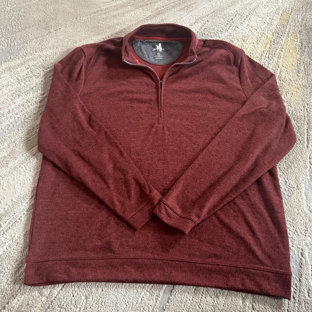 Johnnie-O maroon red Quarter Zip Pullover long sleeve golf shirt XL